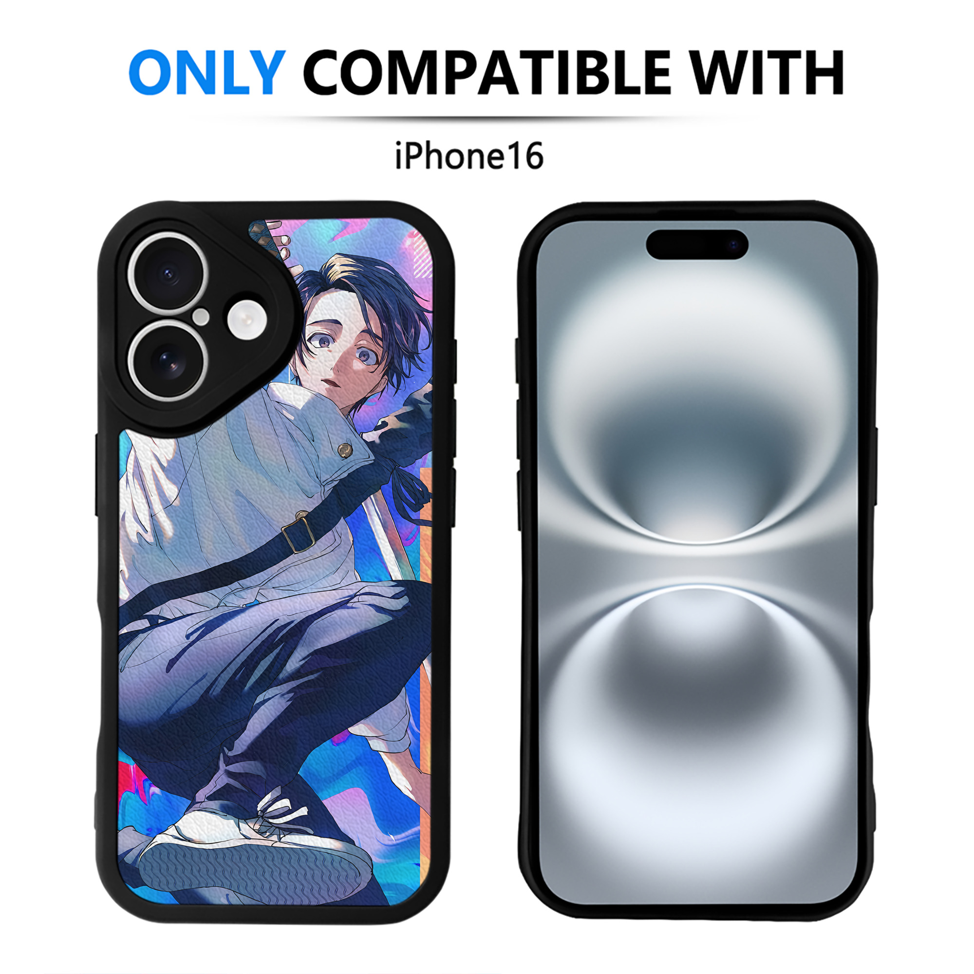 （画像用） 呪術廻戦 Jujutsu Kaisen 【iPhone 16シリーズ対応】シリコンスマホケース（レザー調） 材質：シリコン